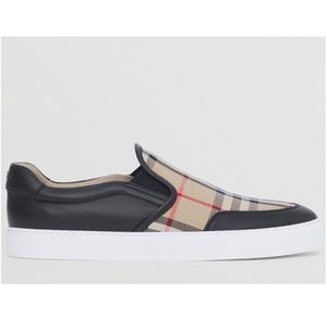 BURBERRY SALMOND SLIP ON BLACK SNEAKERS SIZE 36.5 6.5